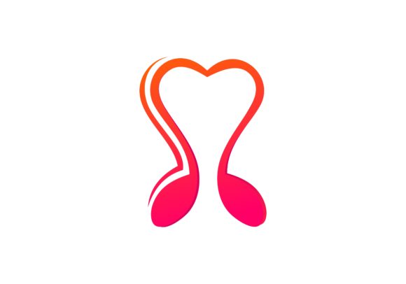 Music Note Love Logo