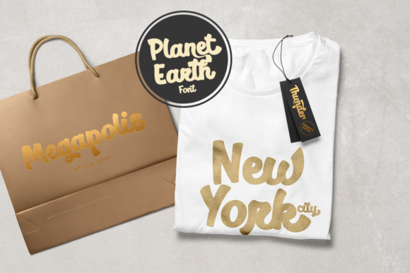Planet Earth Font PNG with transparent background - Preview 2