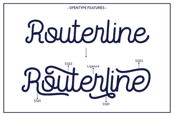 Routerline Rough Family Font PNG with transparent background - Preview 3