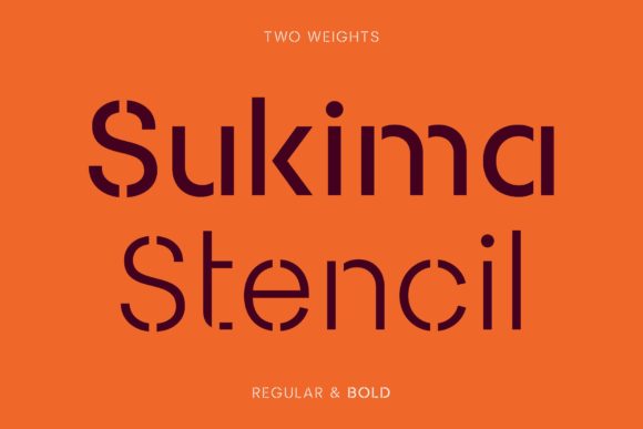 Sukima Stencil Font by DesignByPlatform · Creative Fabrica font preview