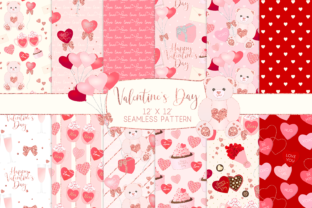 Valentine's Day Seamless Pattern Digital Papers Graphic by lilyuri0205 ...