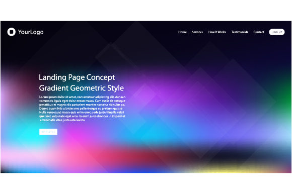 Flat and Gradient Concepts of Header Web Design for Website Graphic by ...