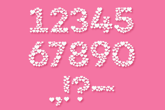 Countless Hearts Font PNG with transparent background - Preview 2