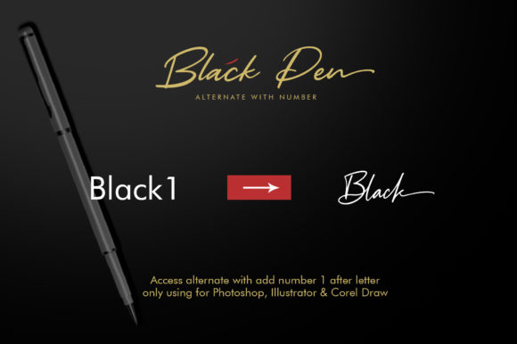 Black Pen Script Font - Preview 4