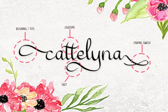 Cattelyna Font PNG with transparent background - Preview 1