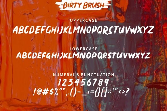Dirty Brush Font PNG with transparent background - Preview 2