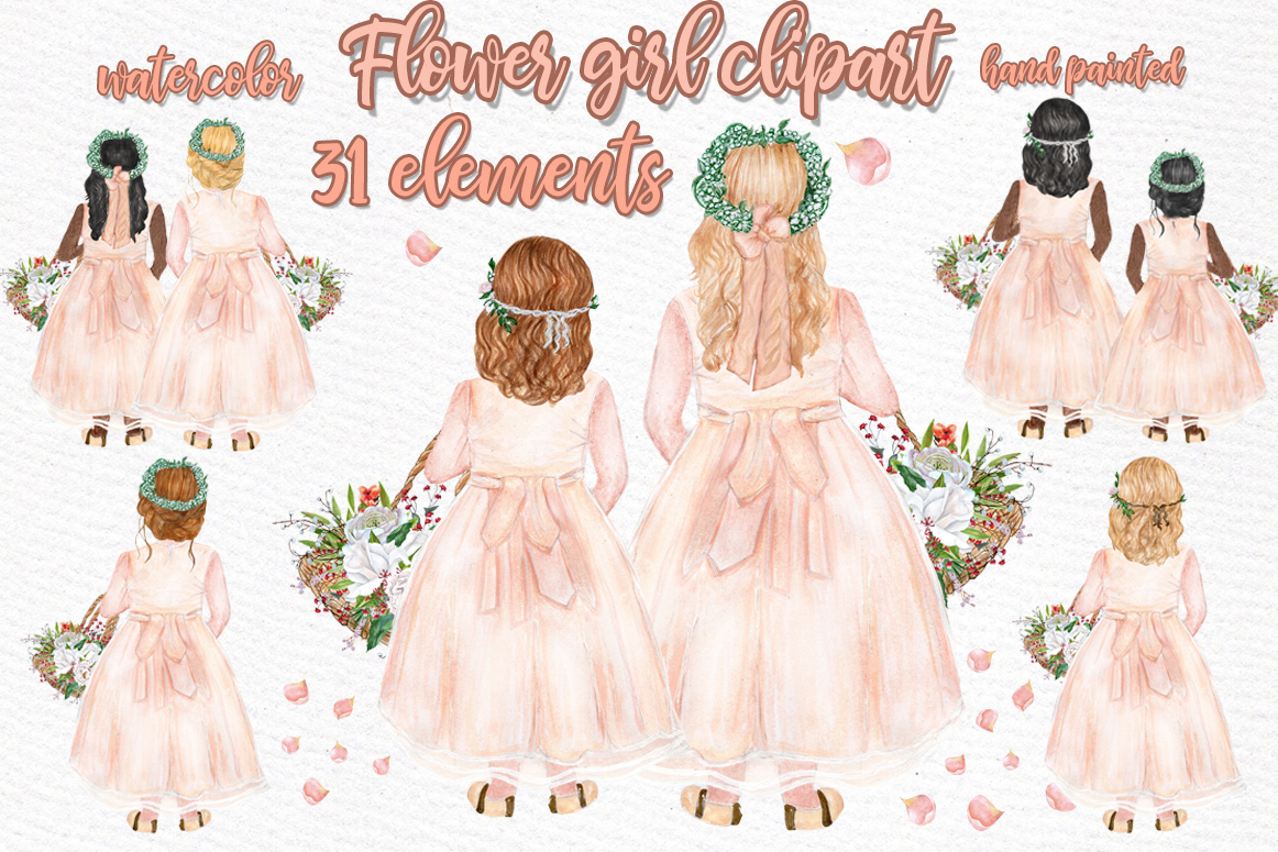 Flower Girl Clipart Wedding Clipart - photo 1
