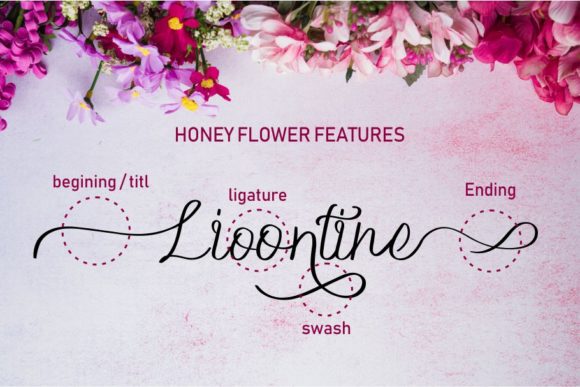 Honey Flower Font PNG with transparent background - Preview 1