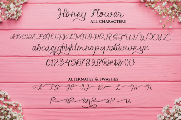 Honey Flower Font PNG with transparent background - Preview 4