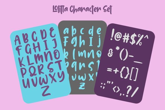 Lolitta Font PNG with transparent background - Preview 2