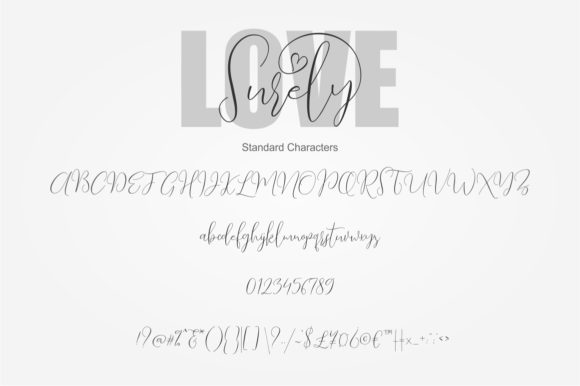 Love Surely Font font preview - 3