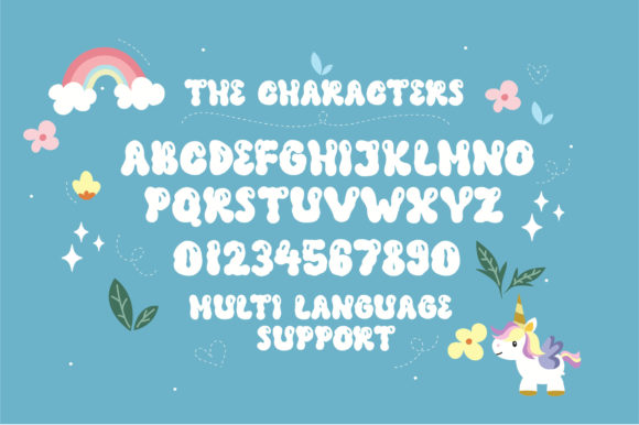 Milky Unicorn Font PNG with transparent background - Preview 1