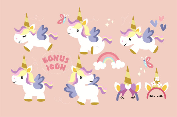 Milky Unicorn Font PNG with transparent background - Preview 2