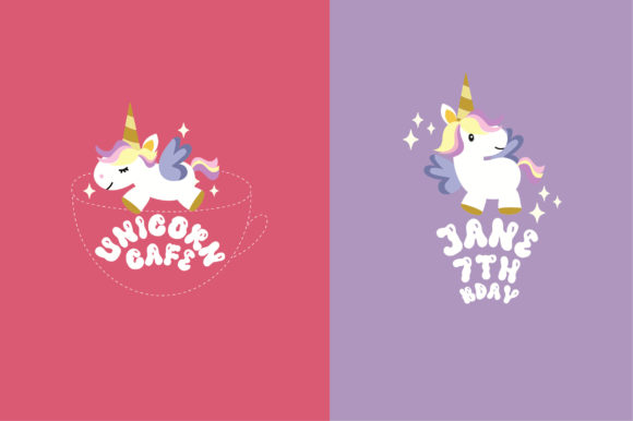 Milky Unicorn Font PNG with transparent background - Preview 3