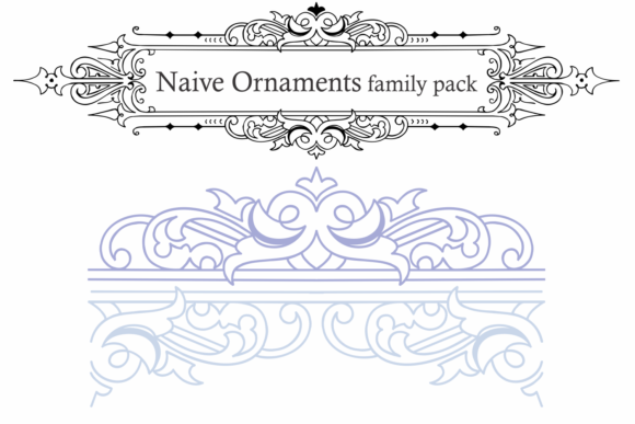 Naive Ornaments Family Font PNG with transparent background - Preview 1