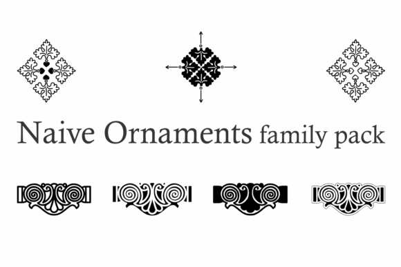 Naive Ornaments Family Font PNG with transparent background - Preview 3