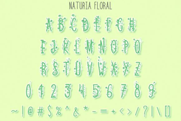 Naturia Font PNG with transparent background - Preview 1