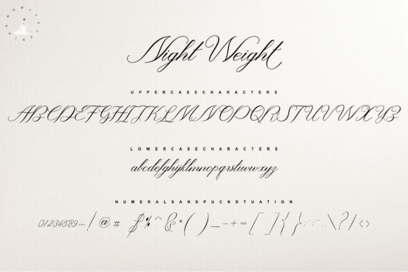 Night Weight Script Font PNG with transparent background - Preview 6