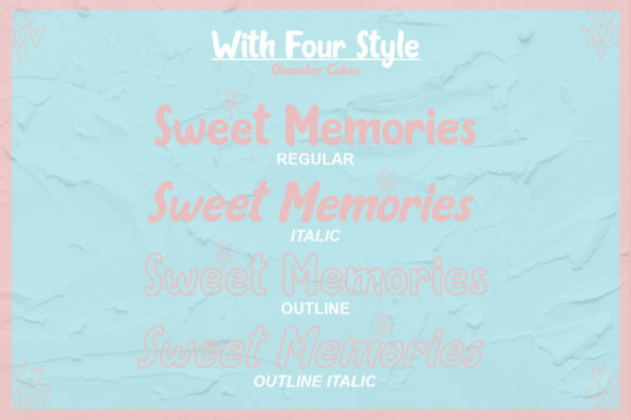 Oleander Cakes Font PNG with transparent background - Preview 4
