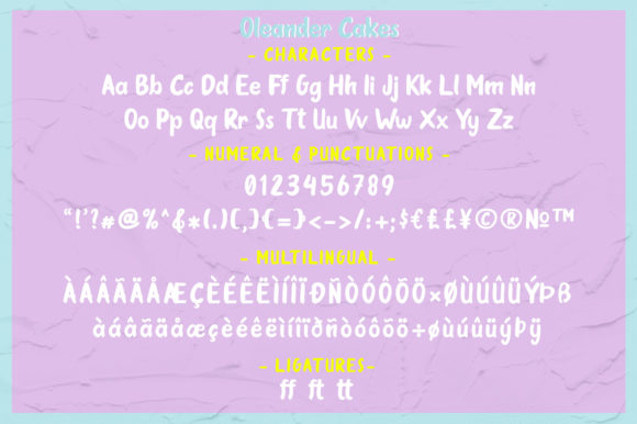 Oleander Cakes Font PNG with transparent background - Preview 6