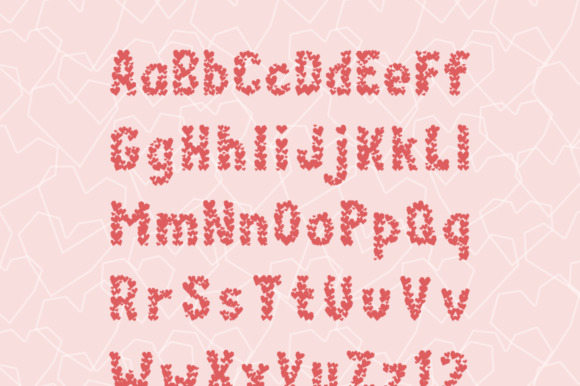 Paper Hearts Font PNG with transparent background - Preview 2