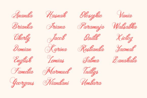 Samanda Font PNG with transparent background - Preview 2