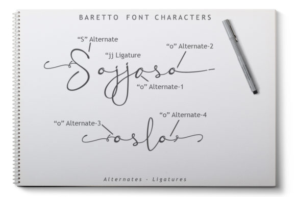 Baretto Font PNG with transparent background - Preview 4