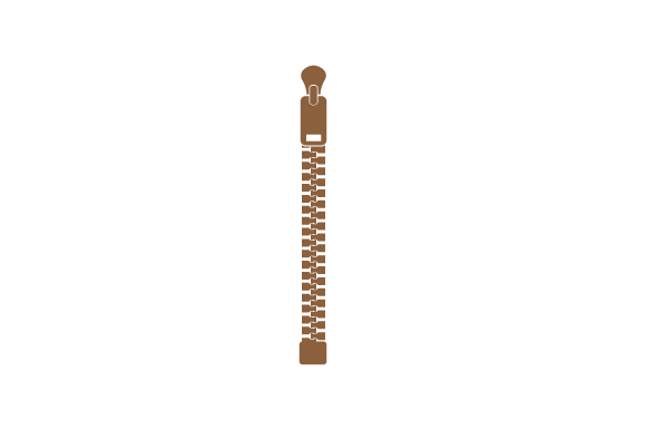 Brown Zipper Vector Icon
