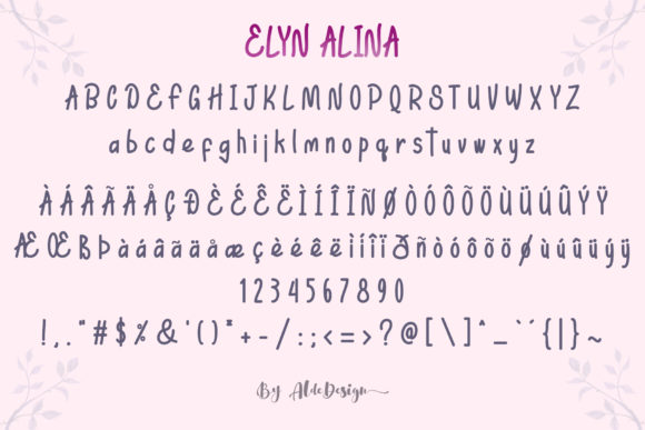 Elyn Alina Font PNG with transparent background - Preview 1