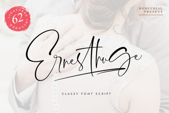 Ernesthuge Script & Handwritten Font By Mercurial