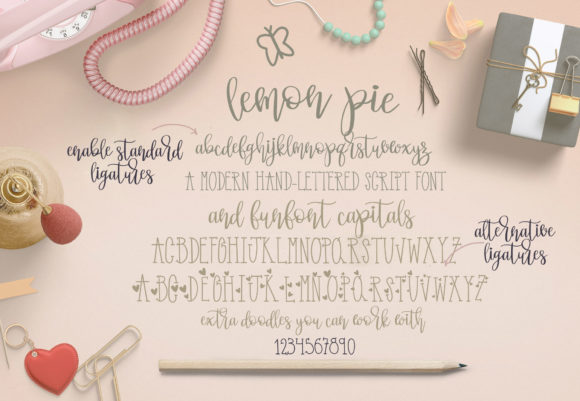 Lemon Pie Funfont Duo Font PNG with transparent background - Preview 1