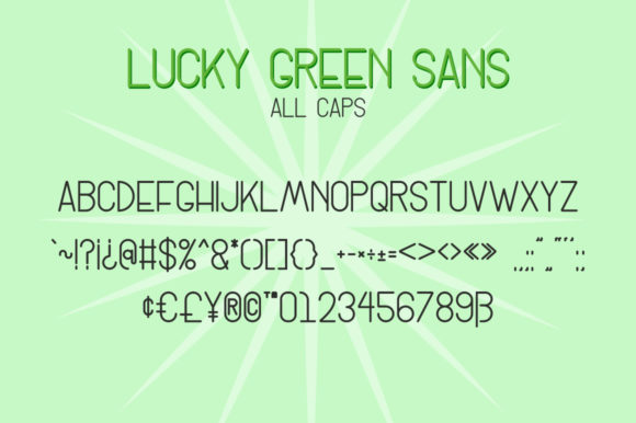 Lucky Green Duo Font PNG with transparent background - Preview 4