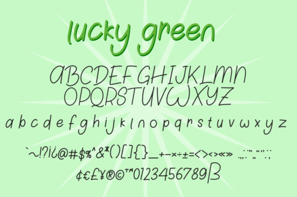 Lucky Green Duo Font PNG with transparent background - Preview 5
