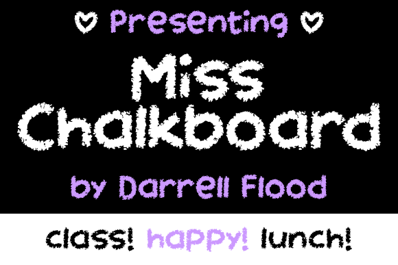 Miss Chalkboard preview, playful chalk display style