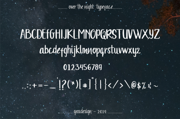 Over the Night Font font preview - 1