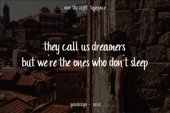 Over the Night Font font preview - 3
