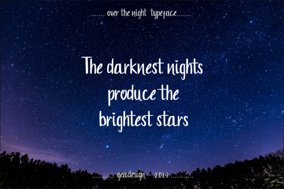 Over the Night Font font preview - 4