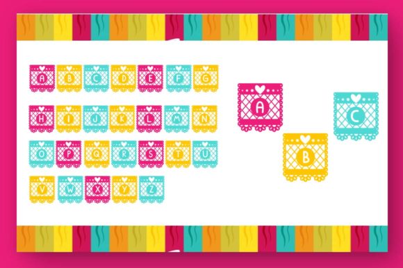 Papercut Blocks Font PNG with transparent background - Preview 1