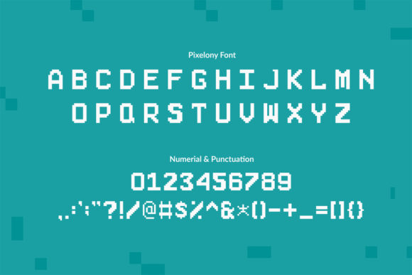 Pixelony Font PNG with transparent background - Preview 1