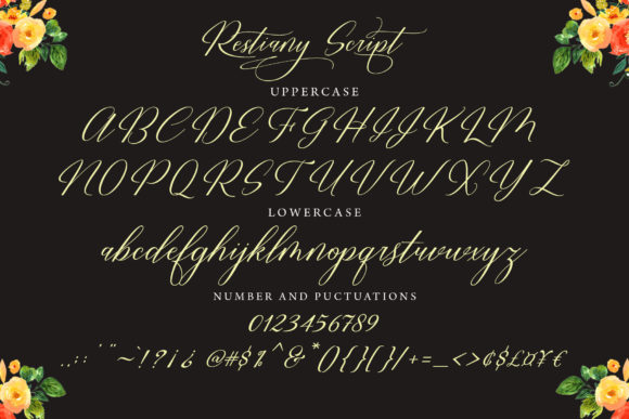Restiany Script Font PNG with transparent background - Preview 6