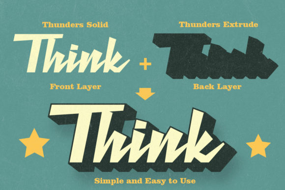 Retro Thunder Font PNG with transparent background - Preview 1
