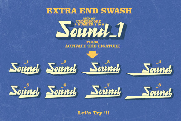 Retro Thunder Font PNG with transparent background - Preview 3
