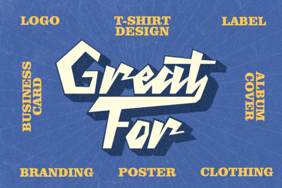 Retro Thunder Font PNG with transparent background - Preview 5