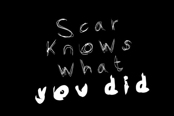 Scar Font PNG with transparent background - Preview 1