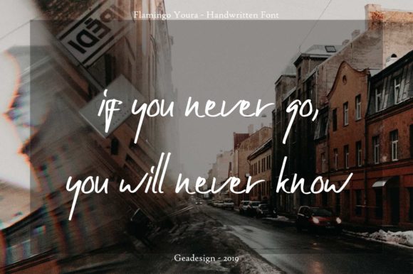 Flamingo Youra Font PNG with transparent background - Preview 4