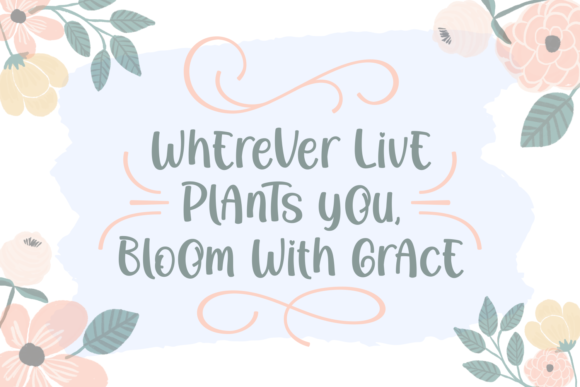 Growing in Bloom Font PNG with transparent background - Preview 1