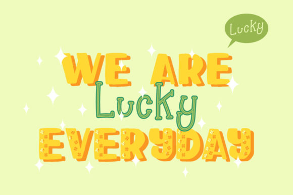 Happy Clover Family Font PNG with transparent background - Preview 3
