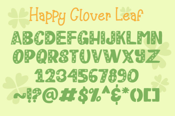 Happy Clover Family Font PNG with transparent background - Preview 4
