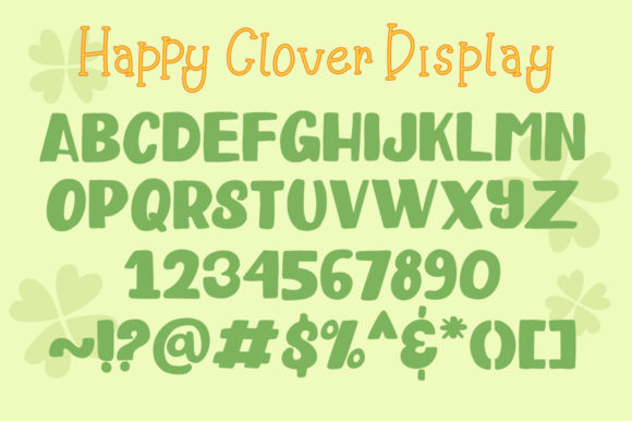 Happy Clover Family Font PNG with transparent background - Preview 5