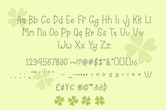 Happy Clover Family Font PNG with transparent background - Preview 6